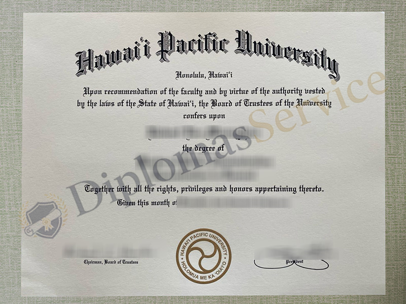 Hawaii Pacific University diploma
