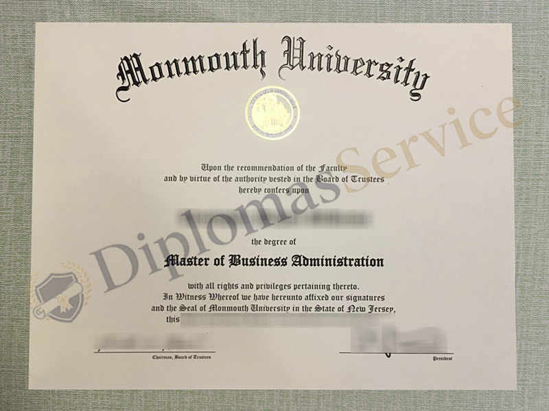 Monmouth University diploma