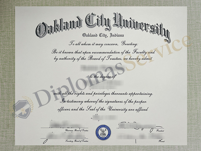 Oakland City University diploma