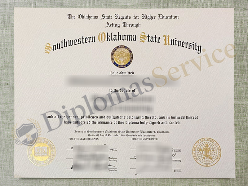 Southwestern Oklahoma State University diploma