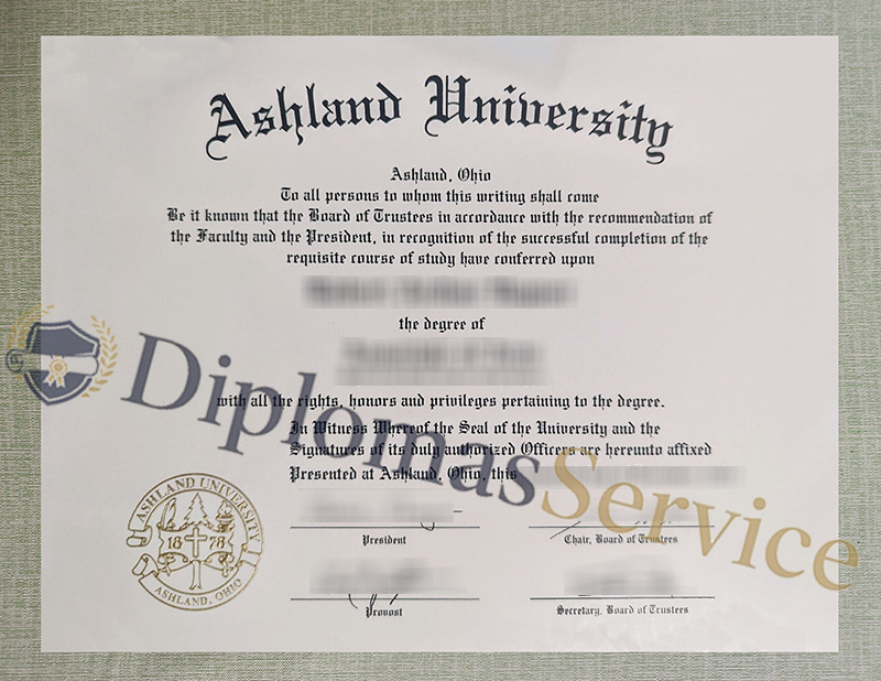 Ashland University diploma
