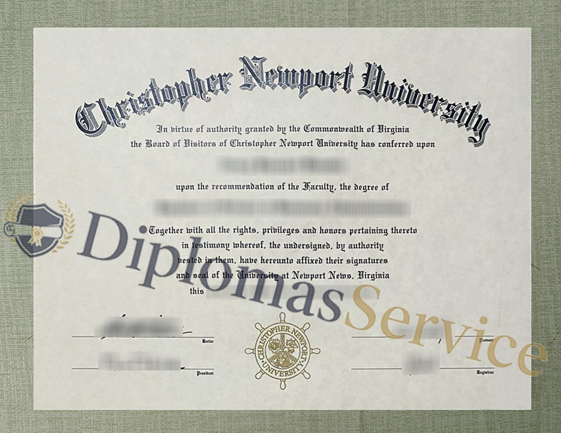 Christopher Newport University diploma