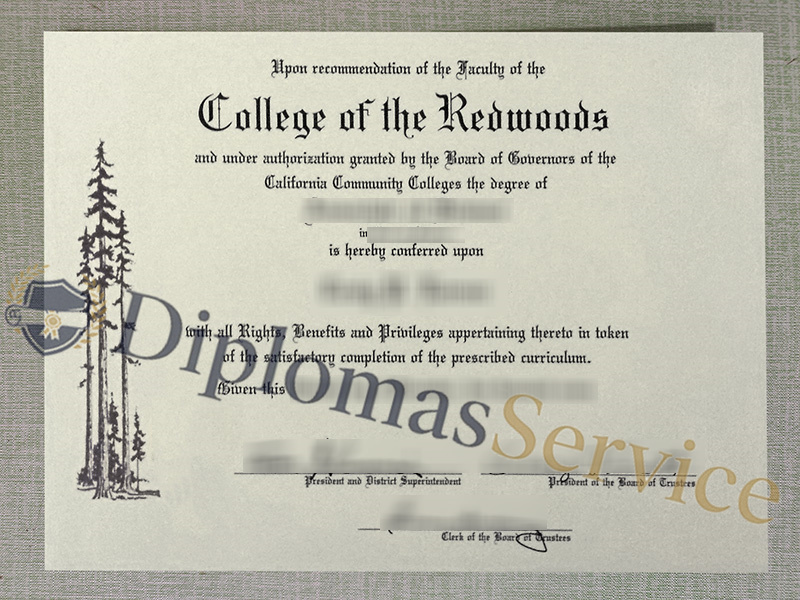 College of the Redwoods diploma