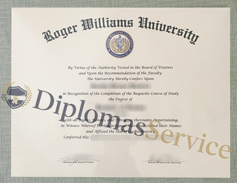 Roger Williams University diploma